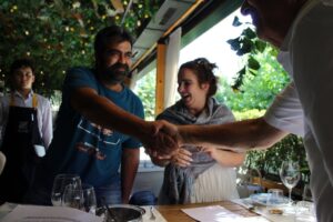 Dimitri Kalomallos and Dimitra Kalpmallos when signing the contract for Turkiston Project